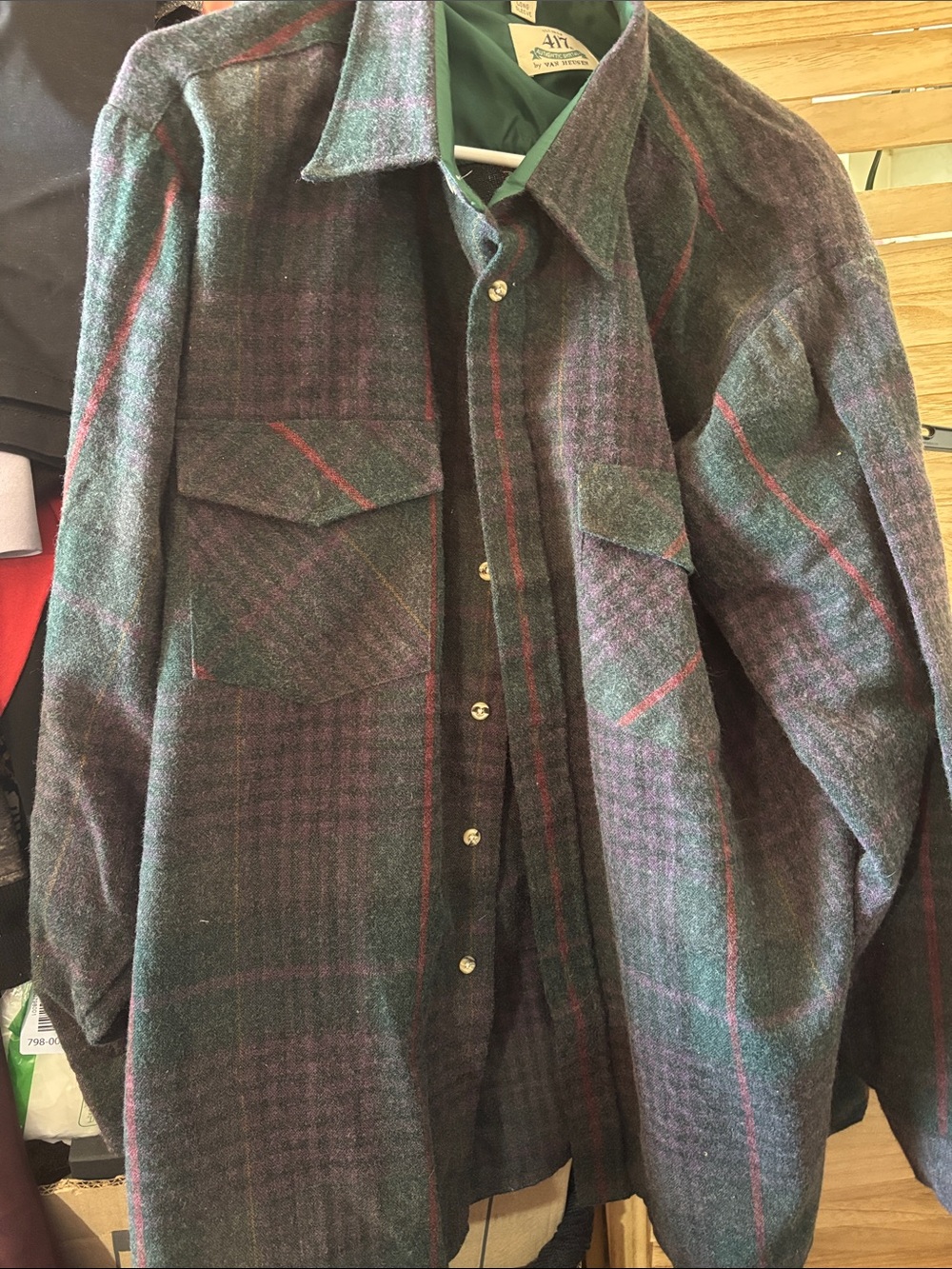 Vintage Van Heusen Plaid Shirt Jacket Extra Large